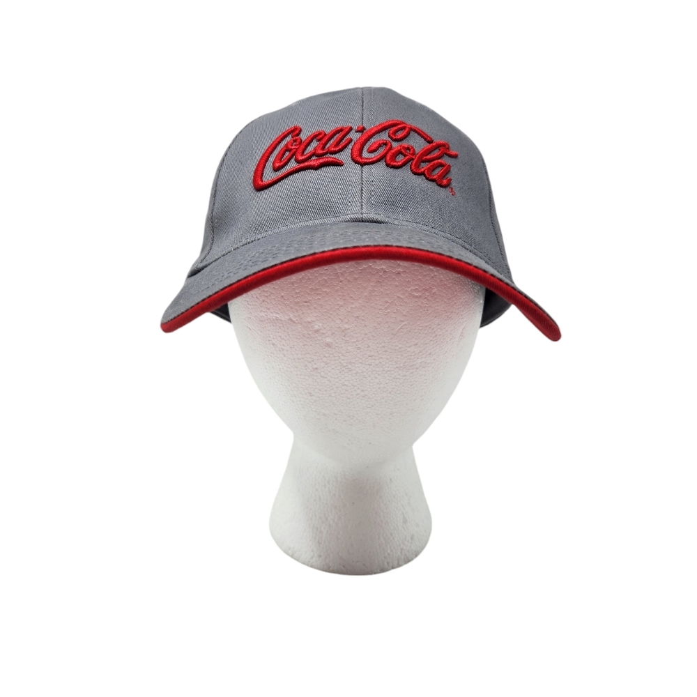 Embroidered COCA COLA Ball Cap Sports Hat Strapback GRAY / RED LOGO